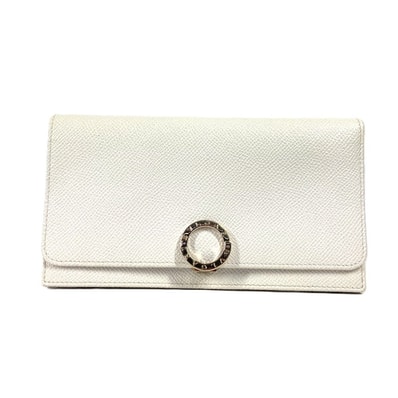 ブルガリ BVLGARI ブルガリブルガリ ロゴクリップ ロングウォレット 2つ折り 長財布 レザー ホワイト