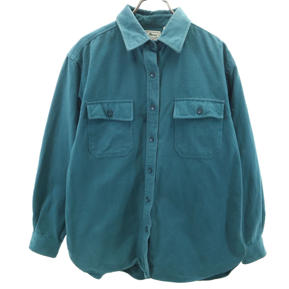 L.L.Bean エルエルビーン 90s オールド 長袖 シャモアクロス シャツ M グリーン系 アウトドア フランネル