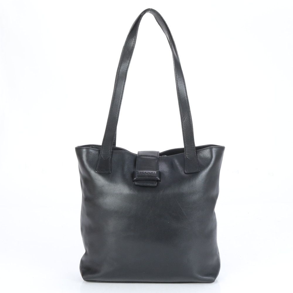■美品 シャネル ロゴトート バッグ レザー