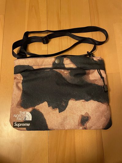 Supreme x The North Face Bleached Denim Print Shoulder Bag "Black"