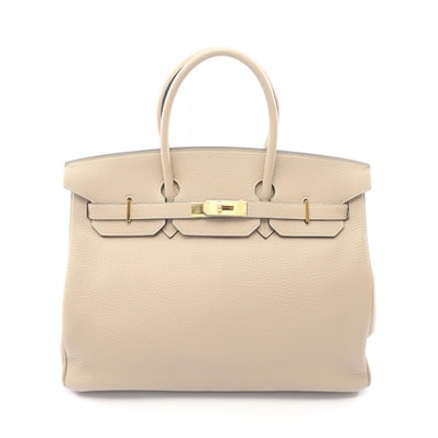 エルメス HERMES バーキン35 トゥルティエールグレー ハンドバッグ バッグ レザー トゴ トゥルティエールグレー □L刻印(2008年製造) レディース ベージュ系 【中古】