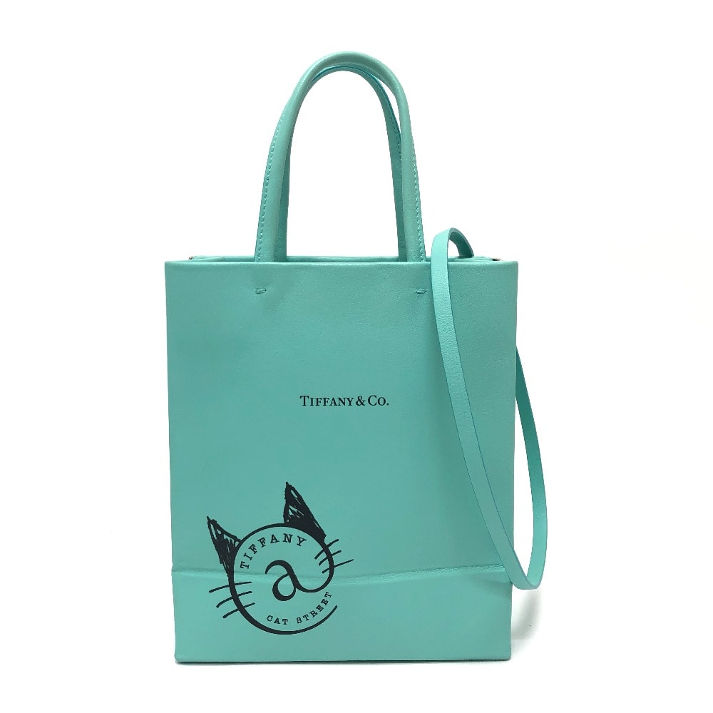 ティファニー TIFFANY&Co. スモール ショッピングトート キャットストリート 2WAYバッグ カバン バッグ ショルダーバッグ ハンドバック 斜め掛け ショルダーバッグ レザー ブルー