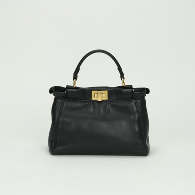 フェンディ FENDI ピーカブー スモール ミニピーカブー ピーカブーミニ バッグ トートバッグ ショルダーバッグ レザー ブラック Black 黒 ゴールド金具 2way ハンドバッグ