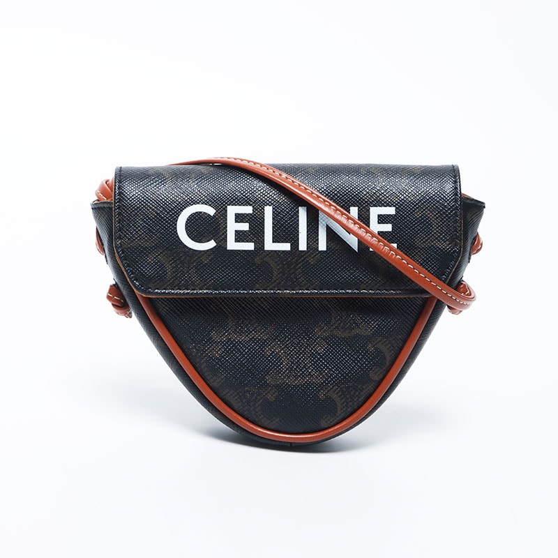 セリーヌ CELINE トライアングルバッグ ロゴ ミニ ショルダーバッグ【中古】