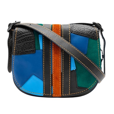 COACH コーチ サドルバッグ バーシティ パッチワーク ショルダーバッグ
20115 グラブタンレザー ブラック ユニセックス
【中古】