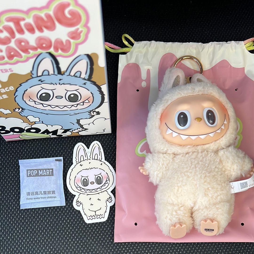 POP MART THE MONSTERS (LABUBU) Exciting Macaron Plush Series SOYMILK