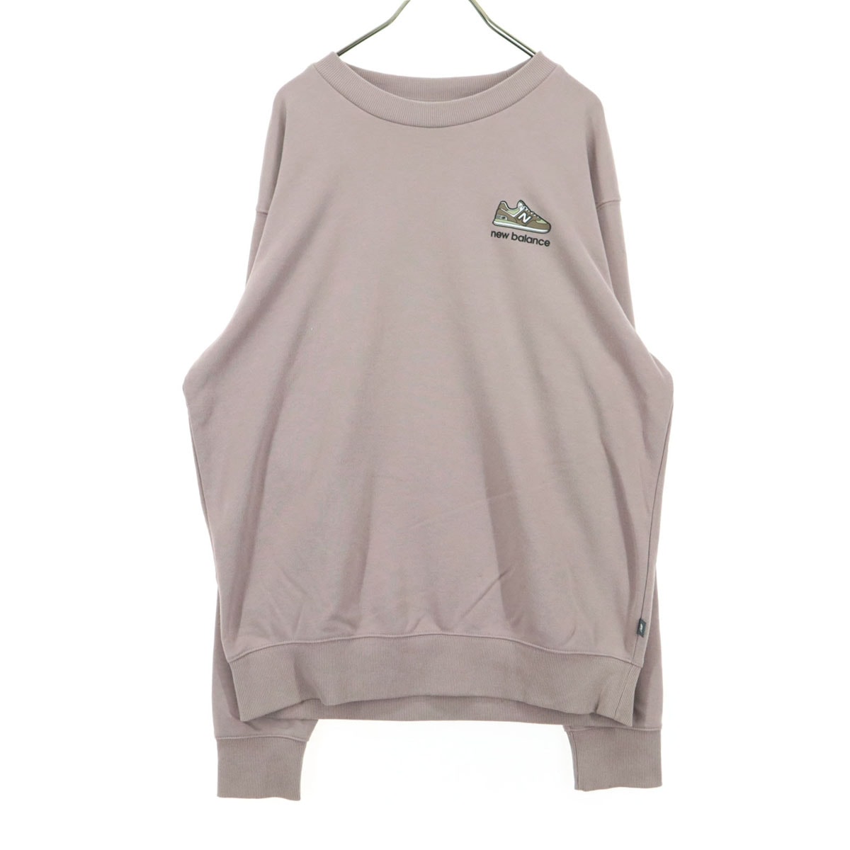 NEW BALANCE ニューバランス バックプリント 長袖 トレーナー S パープル スウェット