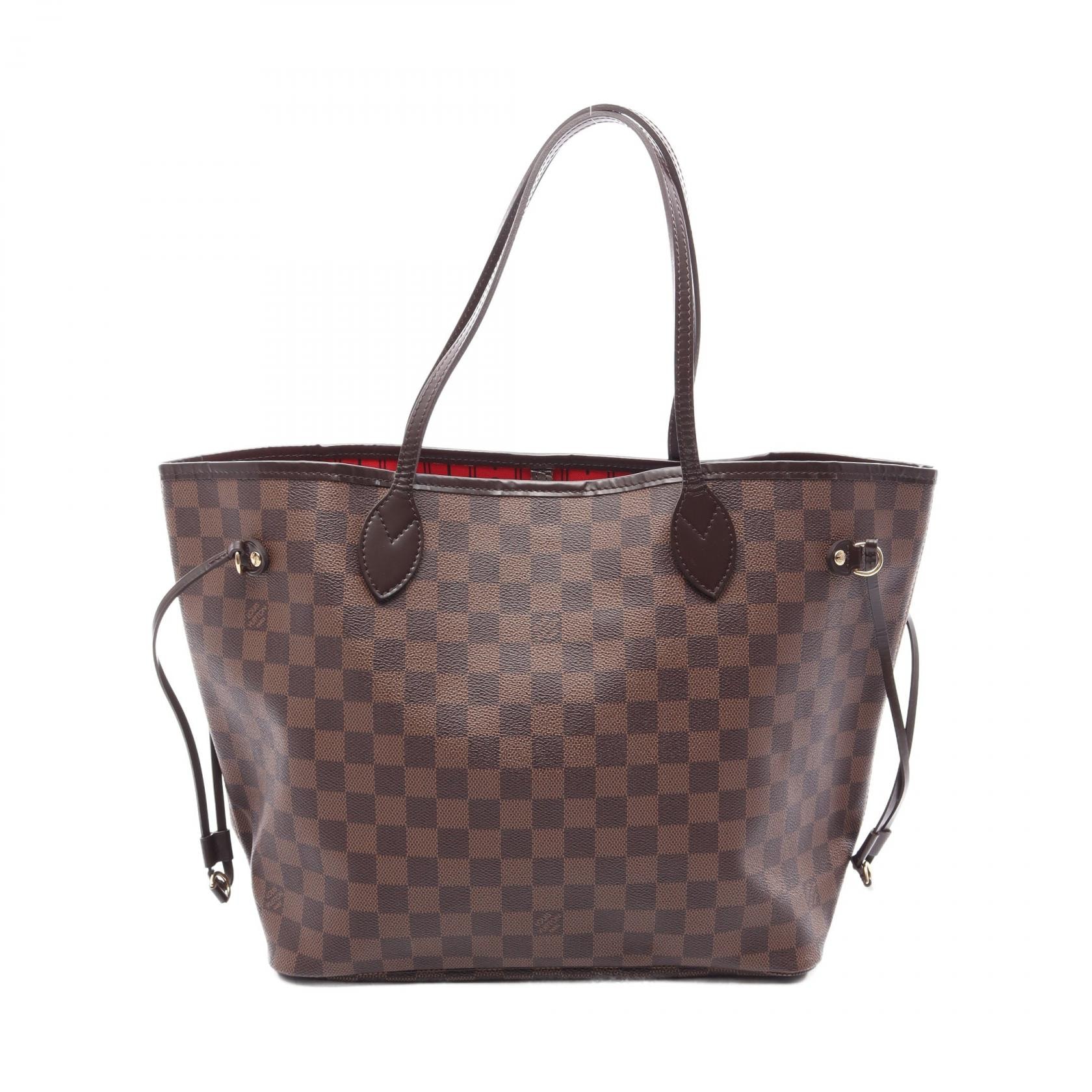 ルイ・ヴィトン LOUIS VUITTON ネヴァーフルMM トートバッグ バッグ PVCコーティングキャンバス レザー ダミエ エベヌ レディース ブラウン系 N51105 【中古】