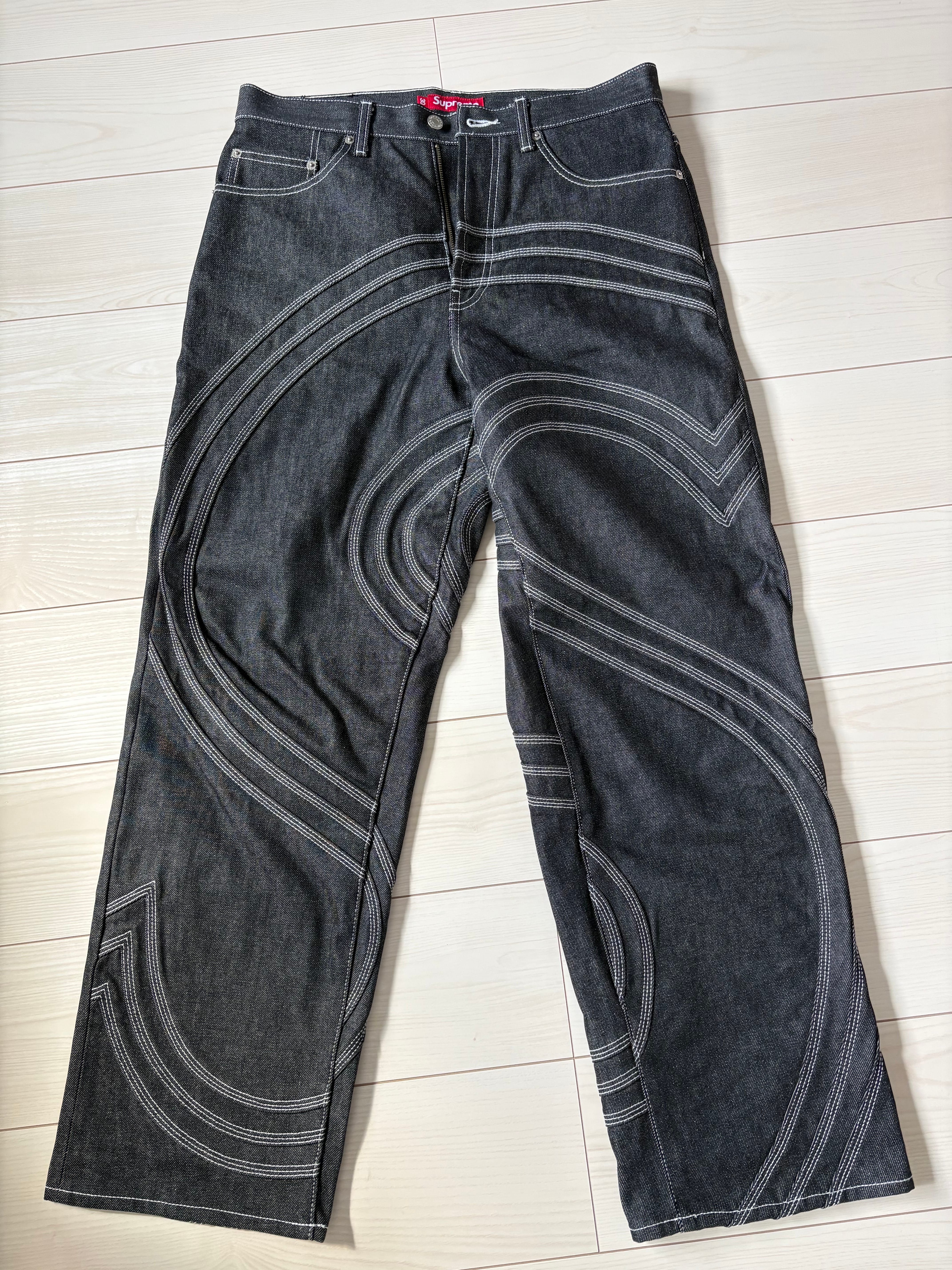 Supreme S Logo Rigid Baggy Jean "Rigid Black"