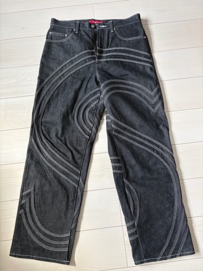 Supreme S Logo Rigid Baggy Jean "Rigid Black"