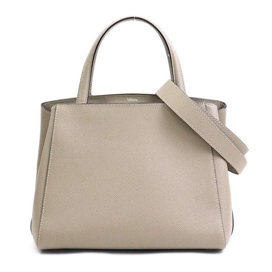 ヴァレクストラ Valextra ハンドバッグ ショルダーバッグ トリエンナーレ レザー グレージュ レディース【中古】 90076a