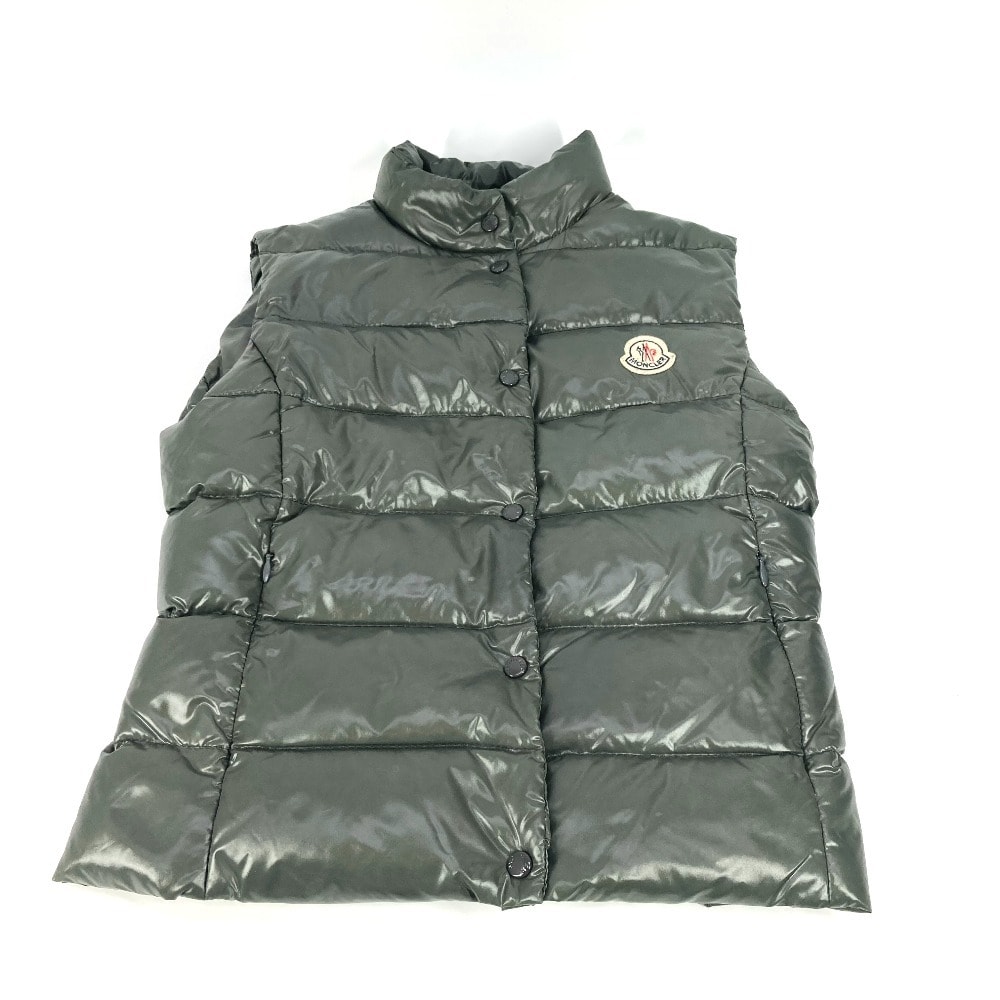 モンクレール MONCLER ロゴ ワッペン アパレル ダウン ベスト アウター ダウンベスト ナイロン カーキ