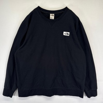古着 ザ・ノースフェイス THE NORTH FACE スウェット 前V 大きいサイズ ワンポイントロゴ アウトドア 2XL ブラック系 メンズ