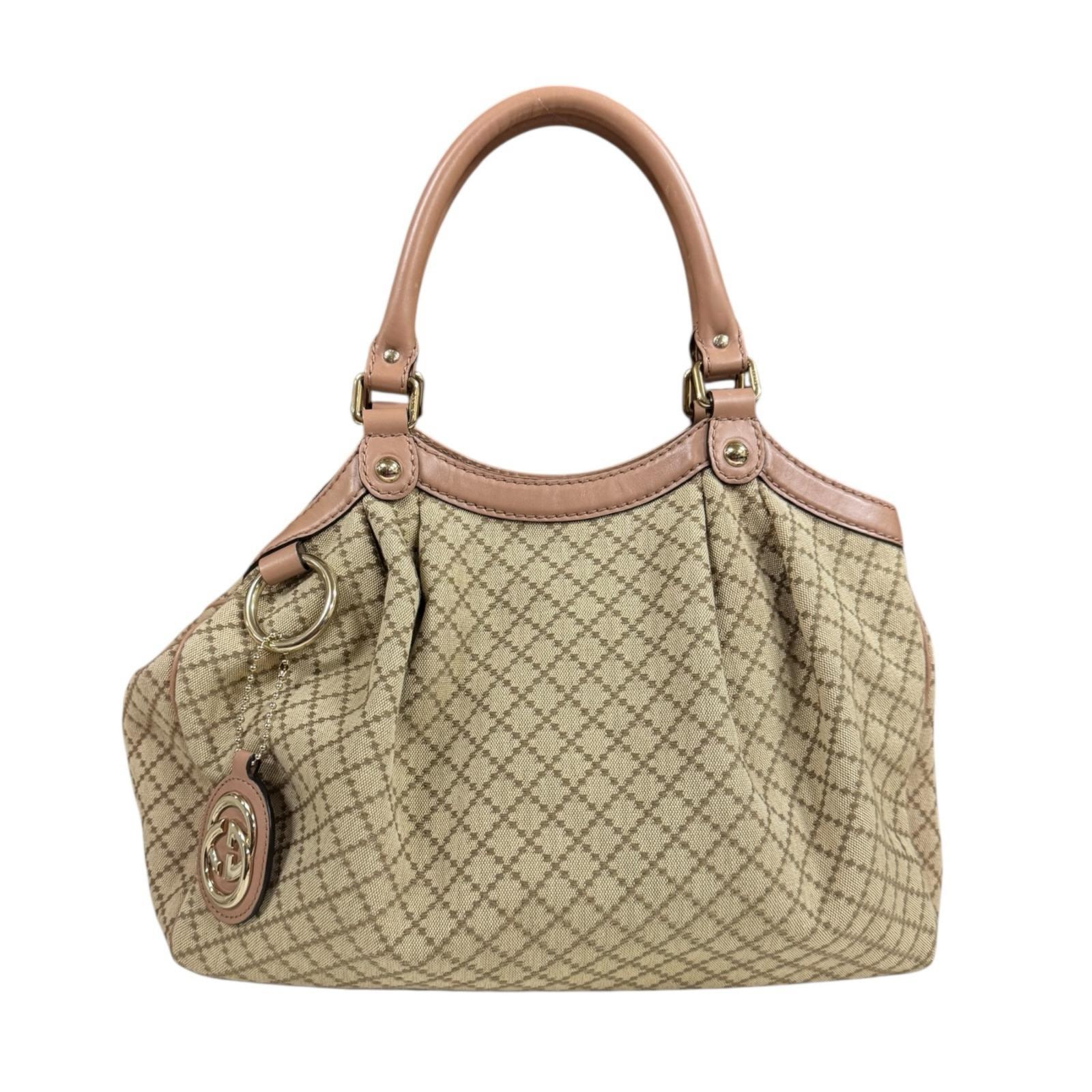 グッチ ディアマンテ ハンドバッグ キャンバス 211944 ベージュ レディース GUCCI 中古