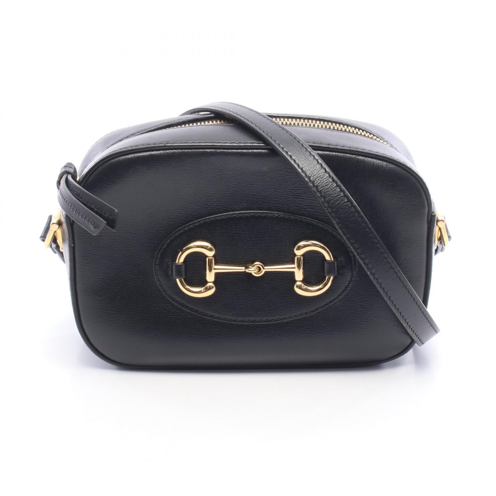 グッチ GUCCI ホースビット 1955 ミニ ショルダーバッグ バッグ レザー レディース ブラック系 760196 【中古】