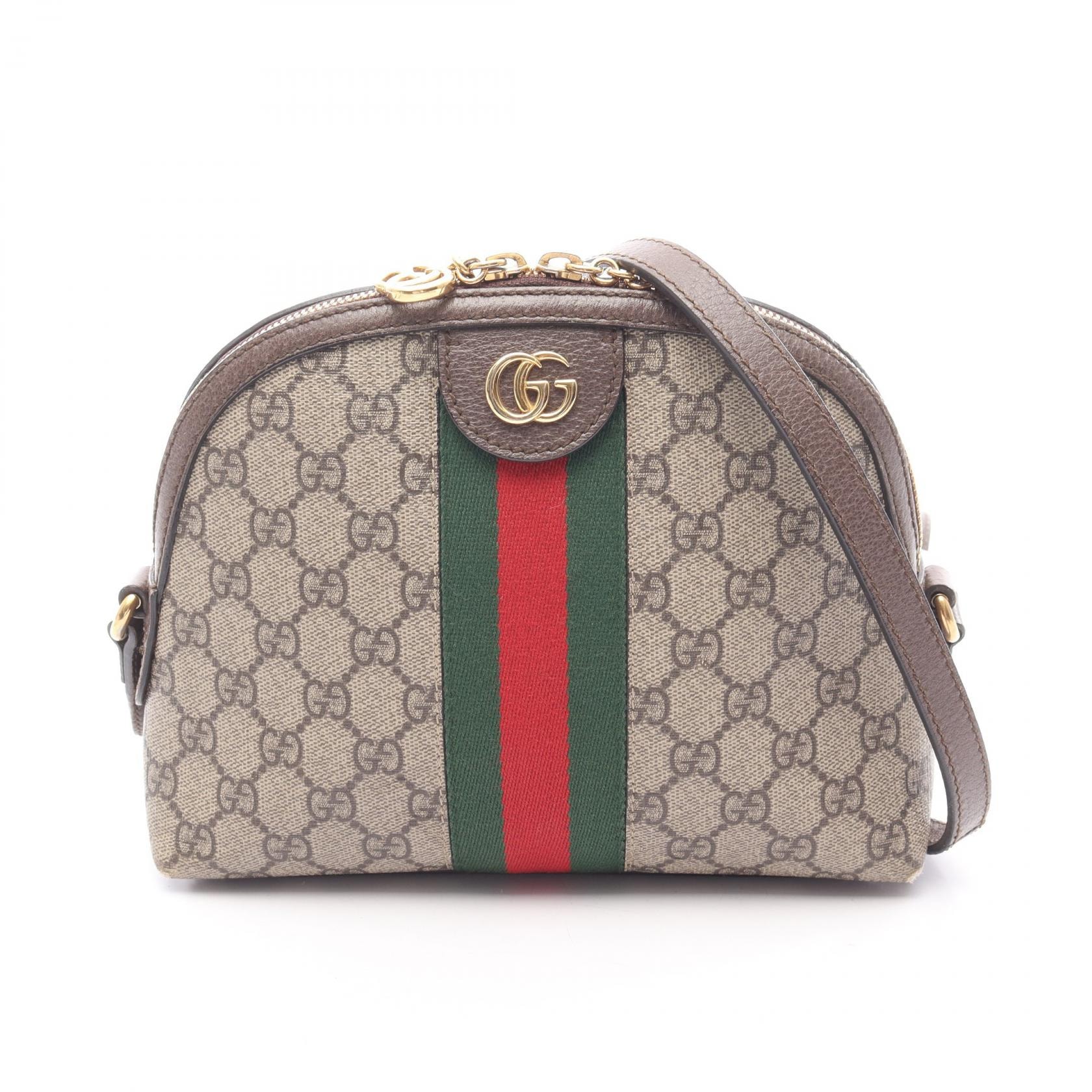 グッチ GUCCI オフィディア GGスプリーム ショルダーバッグ バッグ PVCコーティングキャンバス レザー レディース ベージュ系 / ブラウン系 499621 【中古】