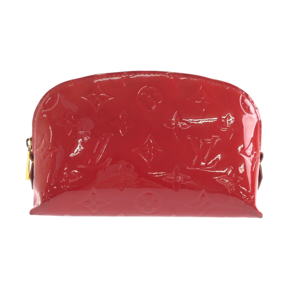 LOUIS VUITTON ルイヴィトン モノグラム ヴェルニ ポシェット コスメティック レッド ゴールド金具 パテントレザー ポーチ 化粧ポーチ 602694 【中古】