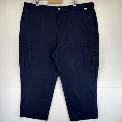 古着 ディッキーズ Dickies ワークパンツ カーゴパンツ ワンポイントロゴ 作業着 ジッパーフライ w46 L37 ネイビー メンズ