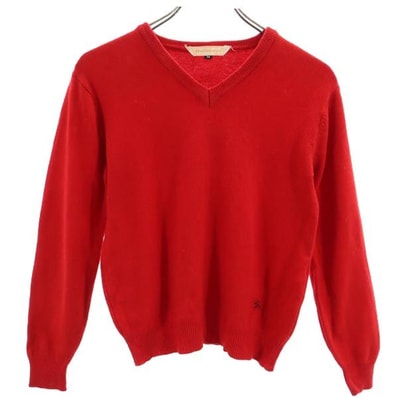 Burberrys バーバリーズ 90s オールド 長袖 Vネック ニット M レッド