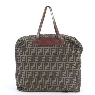 フェンディ ズッカFFトート バッグ レザー×ナイロン