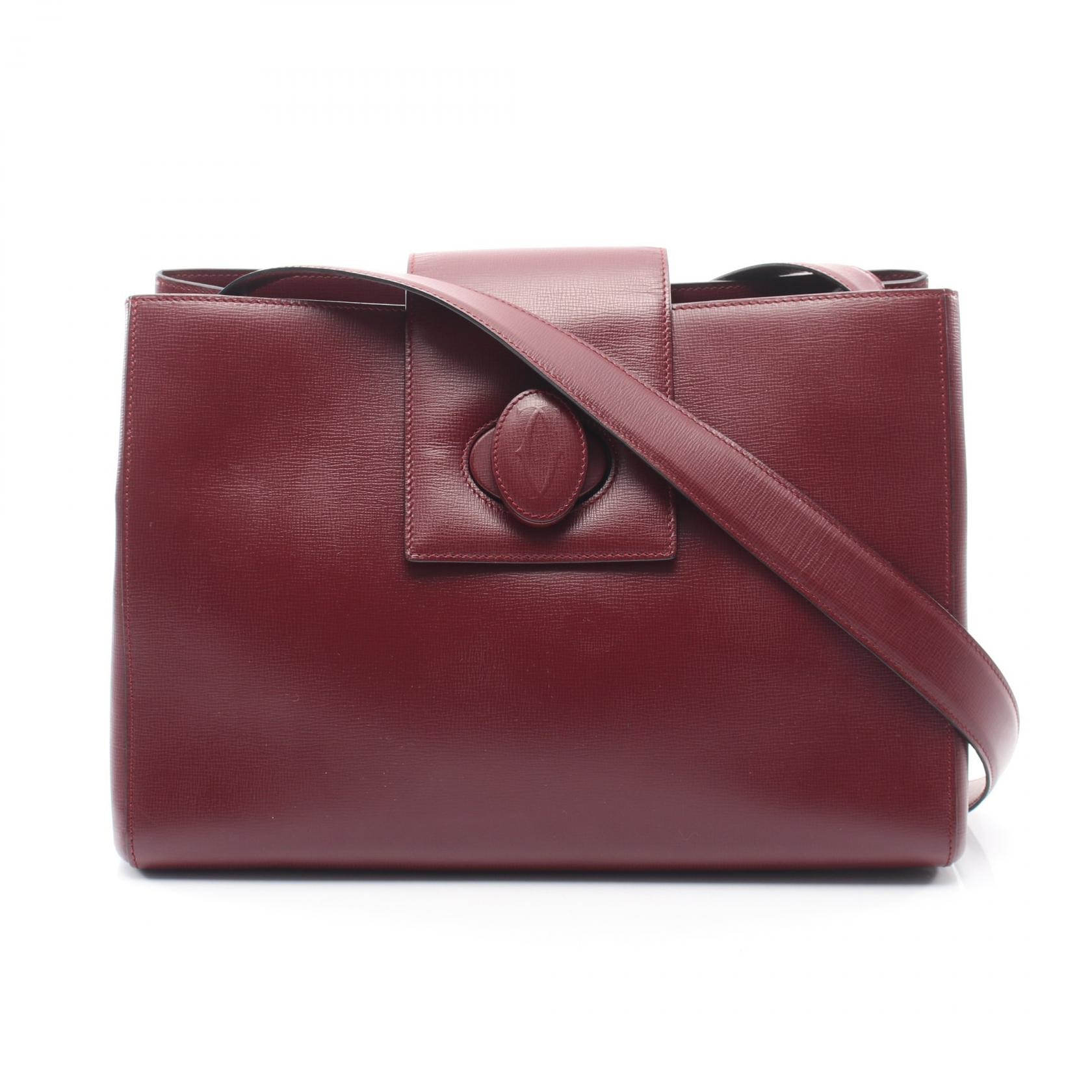 カルティエ CARTIER マストライン ショルダーバッグ バッグ レザー レディース ボルドー系 【中古】