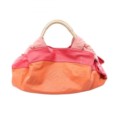 ロエベ LOEWE ナッパアイレ ハンドバッグ バッグ レザー レディース オレンジ系 / ピンク系 【中古】