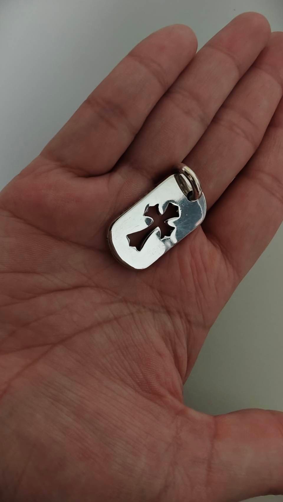 Chrome Hearts Dog Tag S Cut Out Cross "Silver"