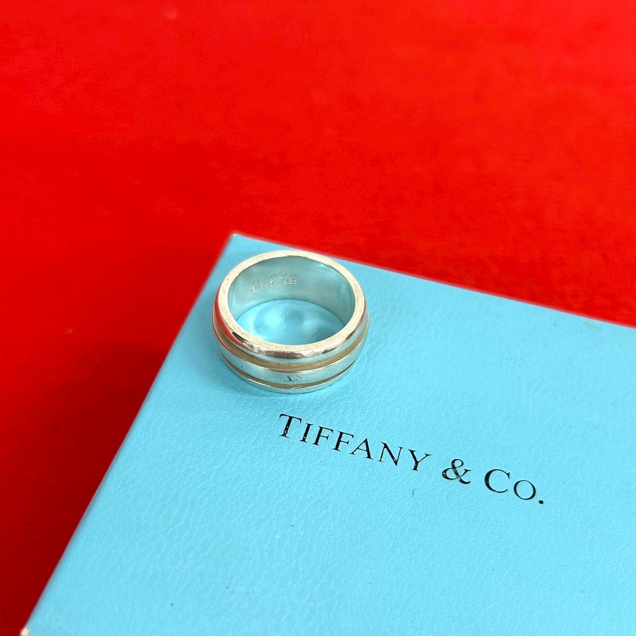 TIFFANY&Co. ティファニー グルーブド ダブルライン リング シルバー925 リング・指輪 16号 シルバー
 43882