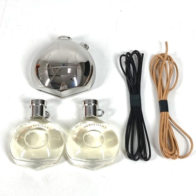 エルメス HERMES parfum des merveilles パフュームケース 香水ケース 香水入れ 香水2点つき 小物入れ メタル シルバー