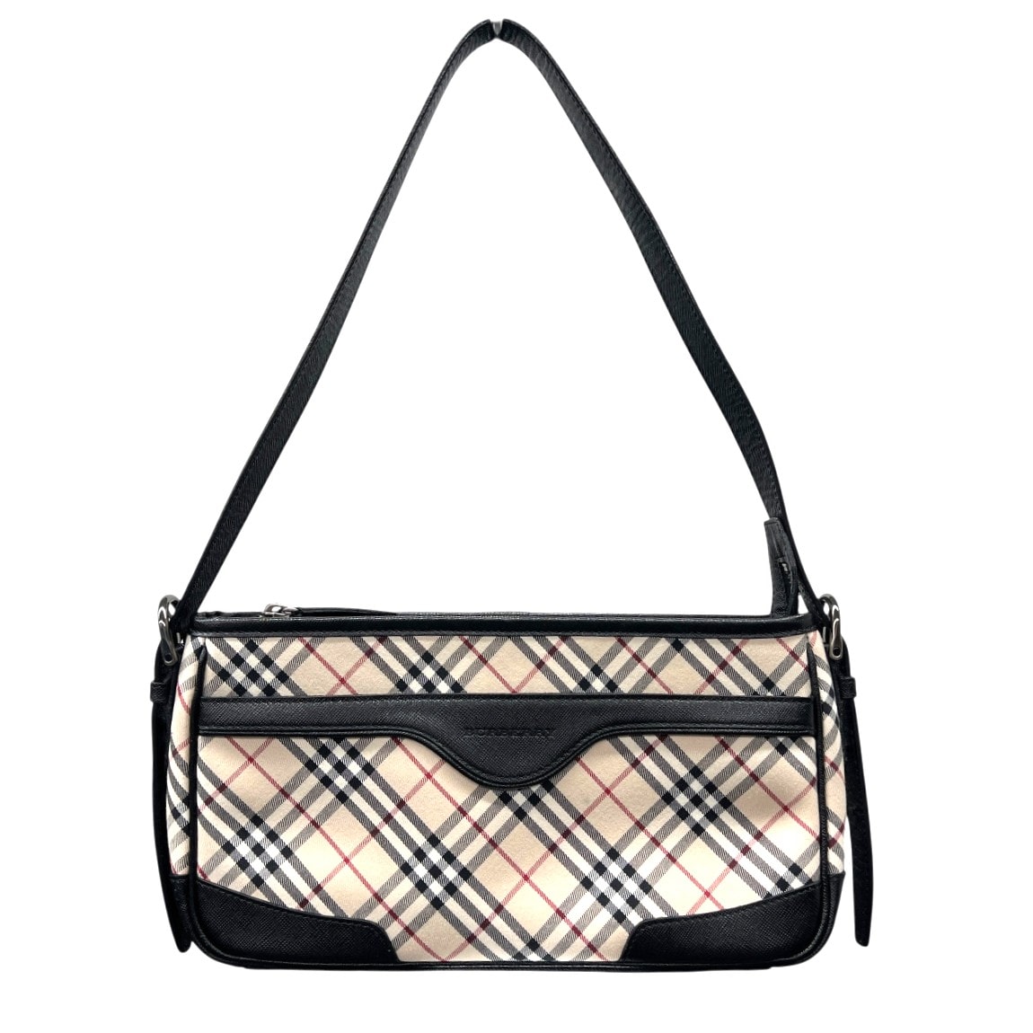 BURBERRY 人気 極美品 バーバリー ノバチェック ショルダーバッグ キャンバス レザー ベージュ ブラック マルチカラー チェック柄 ノヴァチェック セミショルダー ワンショルダー Aランク 中古 鑑定済 バーバリーバッグ