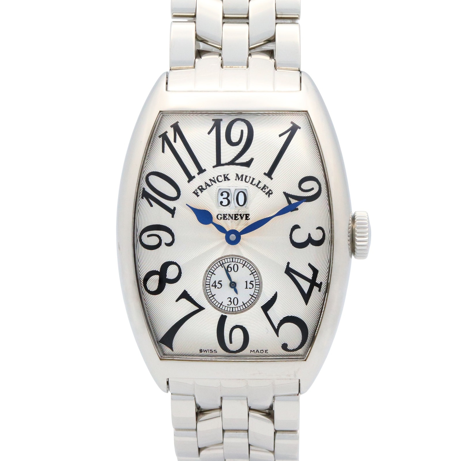 フランクミュラー FRANCK MULLER トノーカーベックス 腕時計 時計 ステンレススチール クロコ革 メンズ シルバー系 6850 S6 GG 【中古】