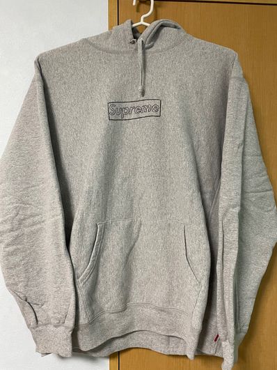 Supreme KAWS Chalk Logo Hooded Sweatshirt "Grey"(2021)