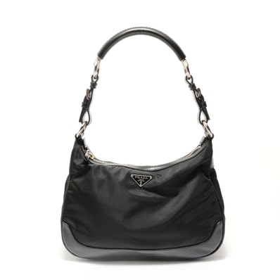 プラダ PRADA ナイロン トライアングルロゴ ショルダーバッグ【中古】