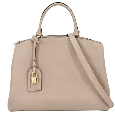 LOUIS VUITTON ルイヴィトン 2WAY グラン パレMM ハンドバッグ ショルダーバッグ 肩掛け 斜め掛け ベージュ M45833 モノグラムアンプラント トゥルトレールクレーム ゴールド金具 レディース【中古品】