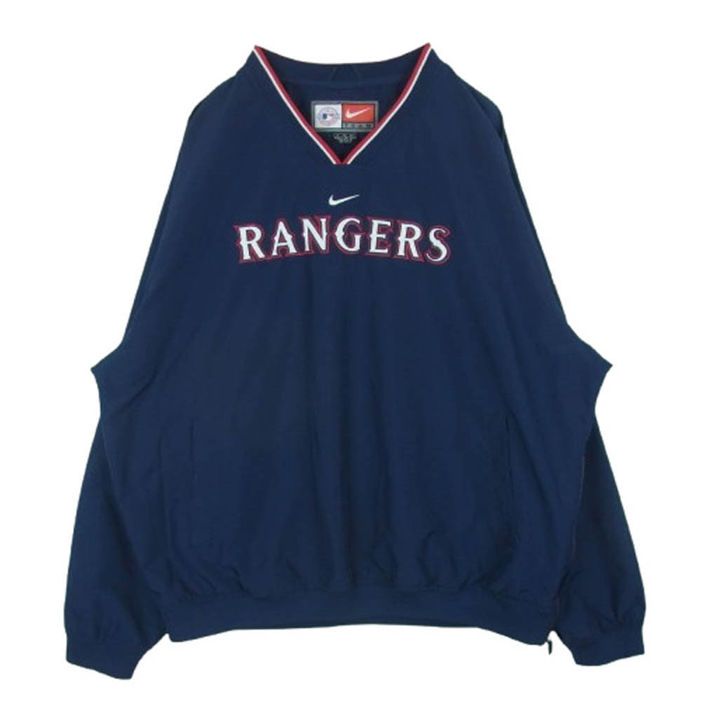 NIKE ナイキ ジャケット 90s MLB RANGERS ナイロン プルオーバー ジャケット ポリエステル スリランカ製 ネイビー系 XL【中古】
