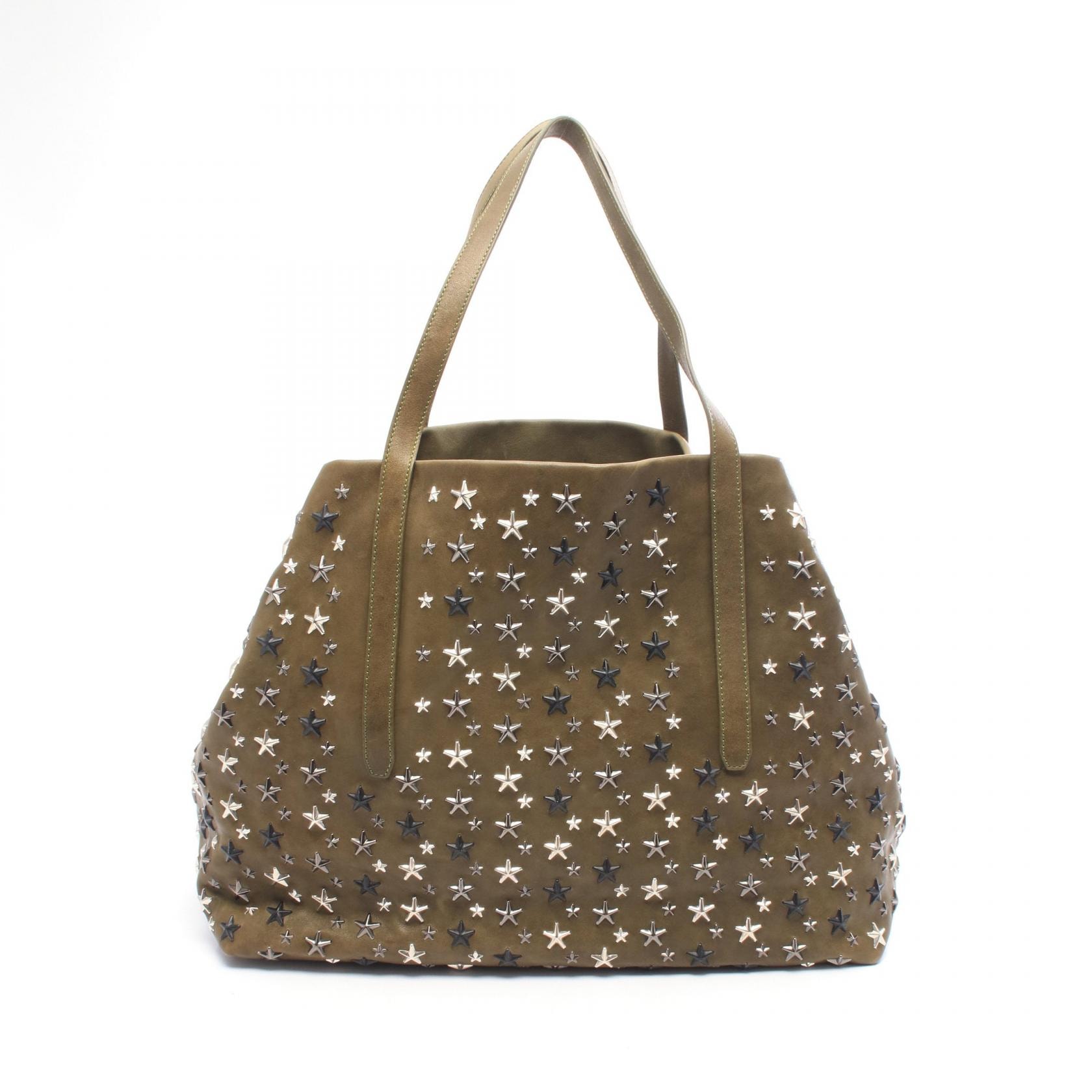 ジミーチュウ JIMMY CHOO ソフィア ラージ スタースタッズ トートバッグ バッグ レザー レディース カーキ系 【中古】