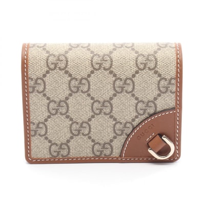 グッチ GUCCI GGエンブレム スモールウォレット 二つ折り財布 財布 レザー PVC レディース ベージュ系 / ブラウン系 820692FAD6L9758 【新品】