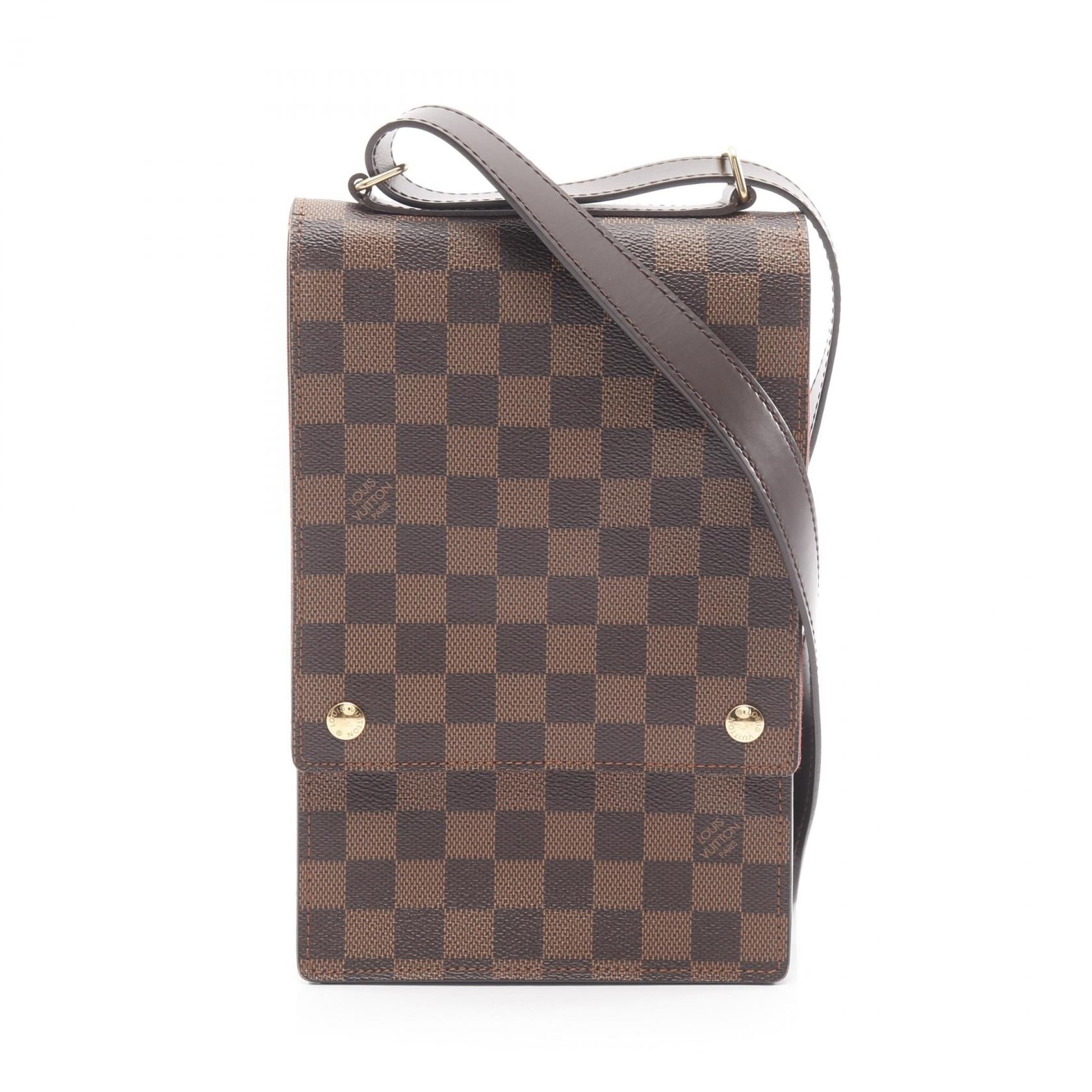 ルイ・ヴィトン LOUIS VUITTON ポートベロー ショルダーバッグ バッグ PVCコーティングキャンバス レザー ダミエ エベヌ レディース ブラウン系 N45271 【中古】