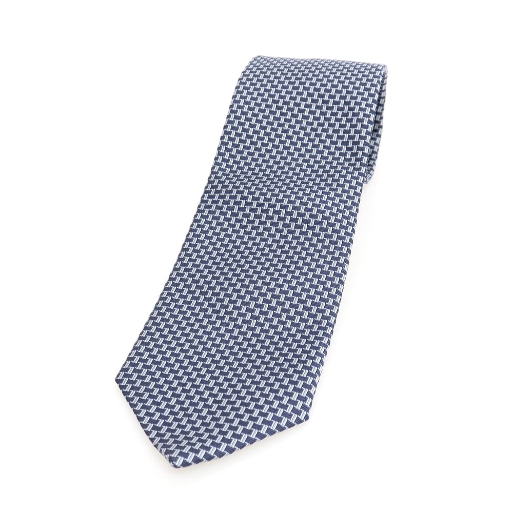 【中古】ブルックスブラザーズ Brooks Brothers Makers and Merchants シルク ネクタイ ネイビーxホワイト【メンズ】