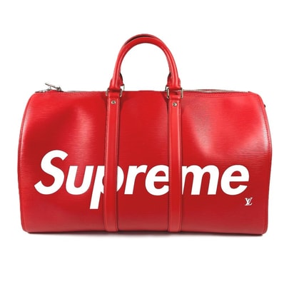 ルイヴィトン LOUIS VUITTON キーポルバンドリエール45 M53419 エピ supreme シュプリーム コラボ 旅行バッグ トラベルバッグ カバン ボストンバッグ エピレザー レッド 新品同様