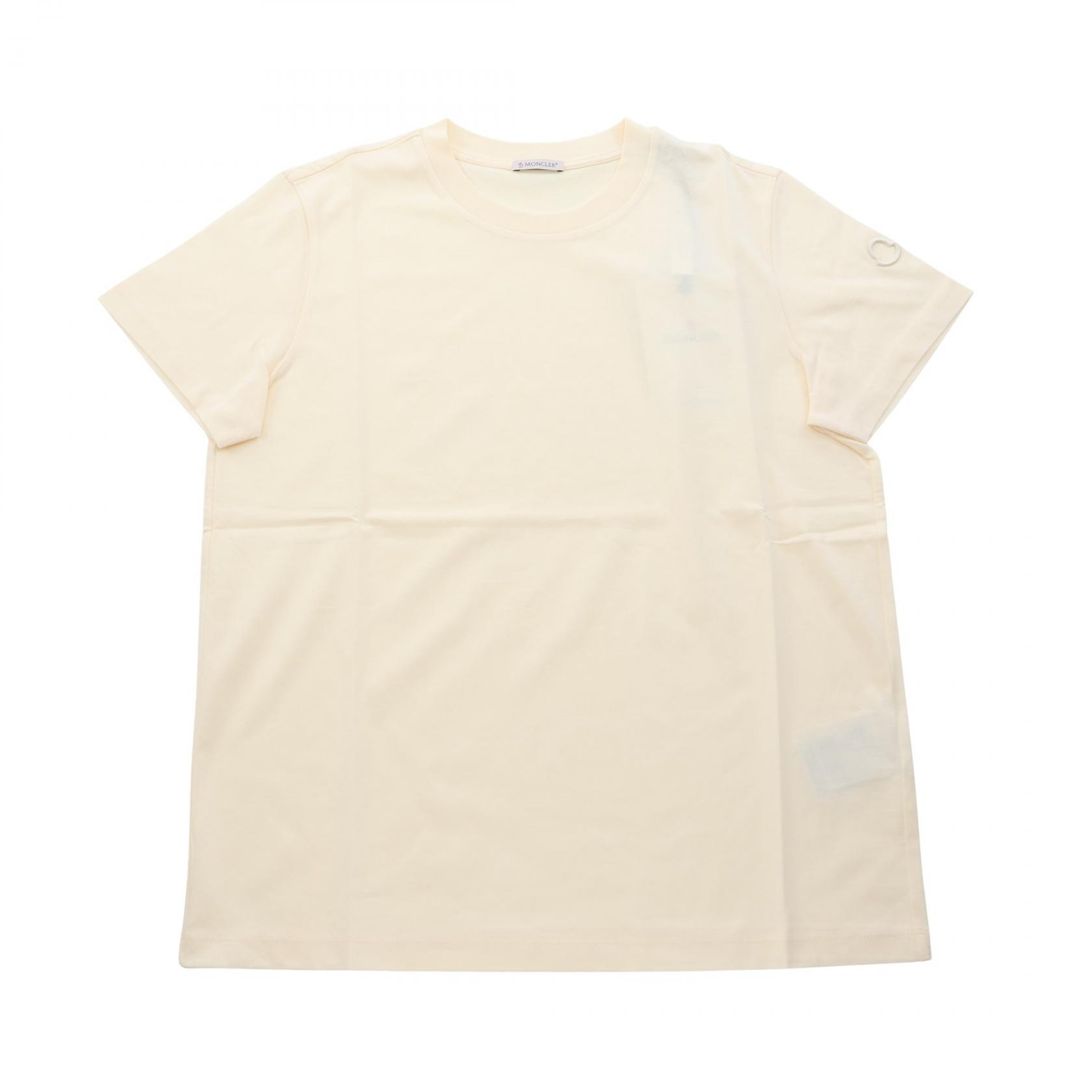 モンクレール MONCLER Tシャツ 半袖Tシャツ 衣料品 トップス コットン レディース アイボリー系 8C0002989AUO034L 【新品】