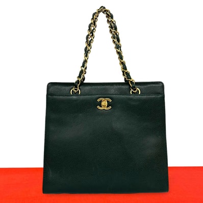 CHANEL シャネル ココマーク キャビアスキン ハンドバッグ グリーン
36248