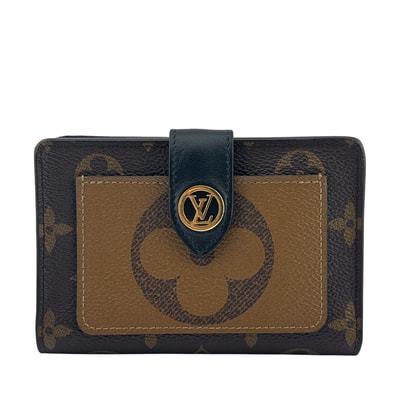 ルイヴィトン LOUIS VUITTON 二つ折り財布 ジャイアントモノグラムリバース ポルトフォイユ ジュリエット M69432 ブラウン