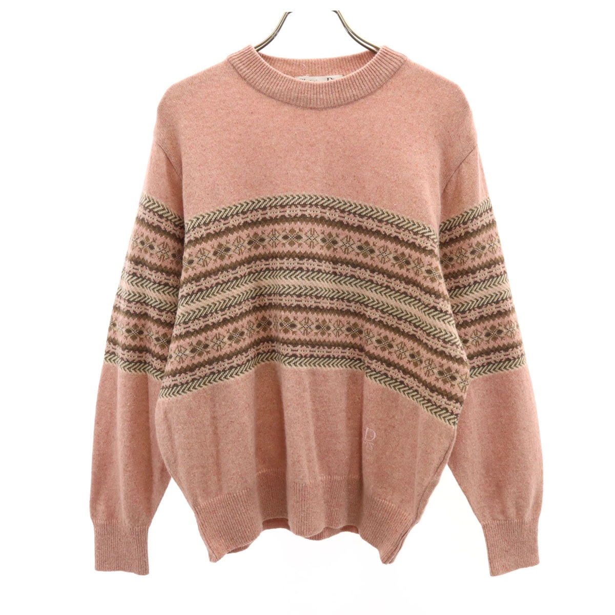 Christian Dior SPORTS クリスチャンディオールスポーツ 90s オールド ノルディック柄 長袖 セーター L ピンク ニット