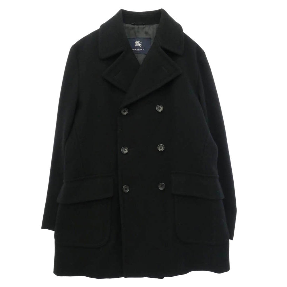 BURBERRY バーバリー カシミヤ混 Pコート ピーコート ブラック系 L【中古】