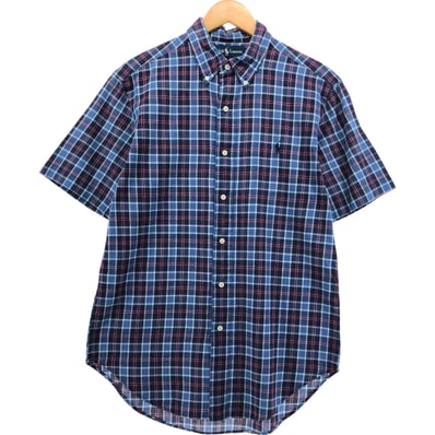 古着 ラルフローレン Ralph Lauren CLASSIC FIT クラシックフィット 半袖 ボタンダウン チェックシャツ メンズM相当/eaa546824