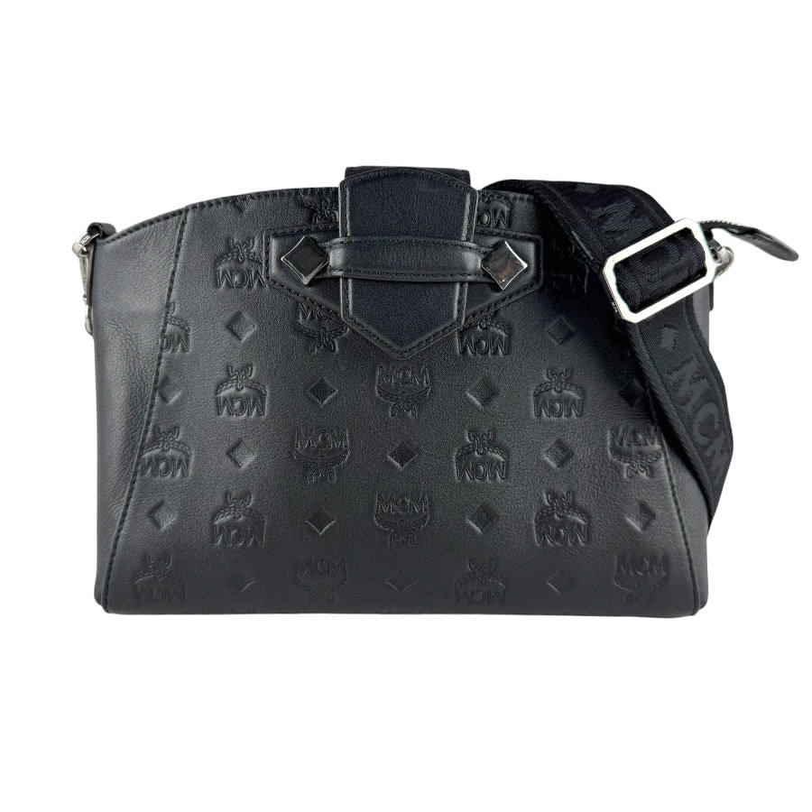 エム シー エム MCM ショルダーバッグ レザー ブラック レディース【中古】 z10222