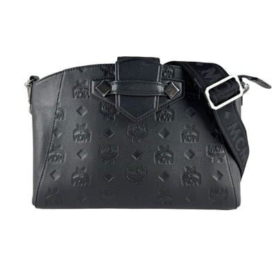 エム シー エム MCM ショルダーバッグ レザー ブラック レディース【中古】 z10222
