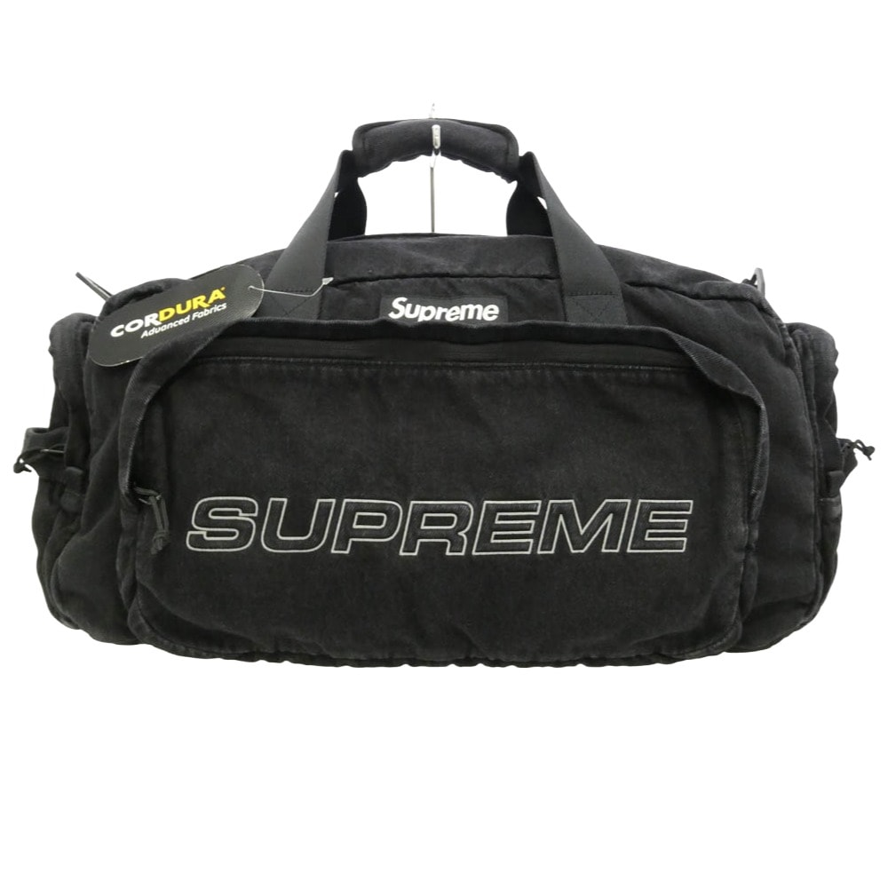 Supreme シュプリーム 25AW Denim Duffle Bag Black デニム ロゴ ダッフル バッグ ブラック系【極上美品】【中古】