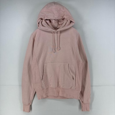 古着 チャンピオン Champion スウェット パーカー 袖無し プルオーバー ワンポイントロゴ リバースウィーブ XS ピンク 無地 メンズ